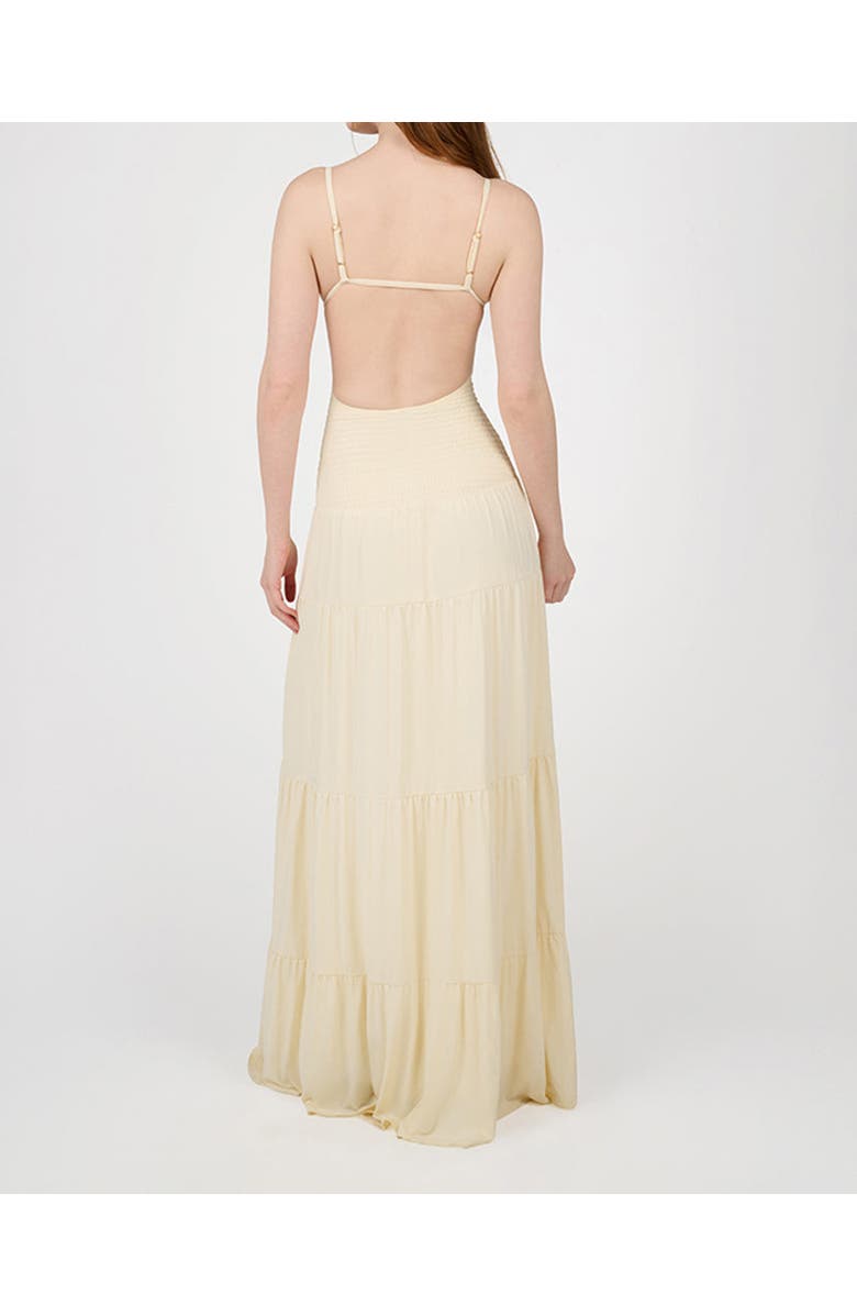 WeWoreWhat Smocked Drop Waist Maxi Dress, Alternate, color, Ivory