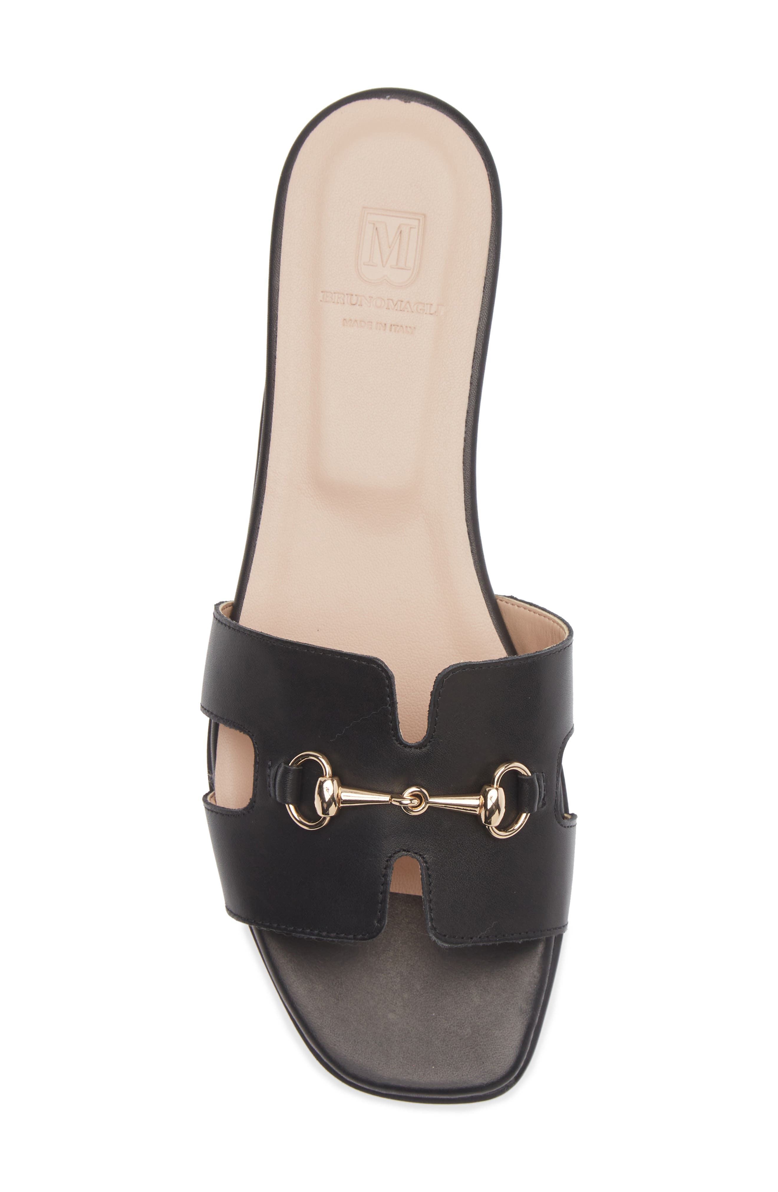 Bruno Magli Bit Slide Sandal, Alternate, color, Black Nappa