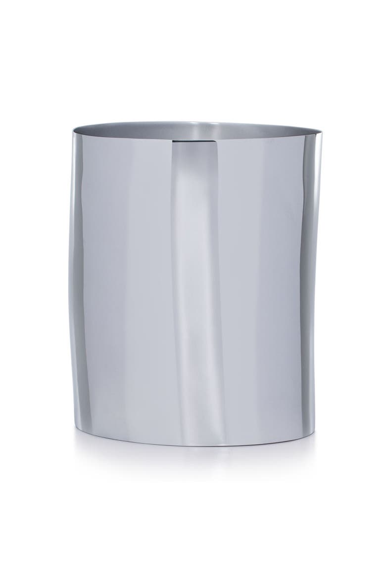 Horn Chrome Waste Basket, Main, color, SILVER