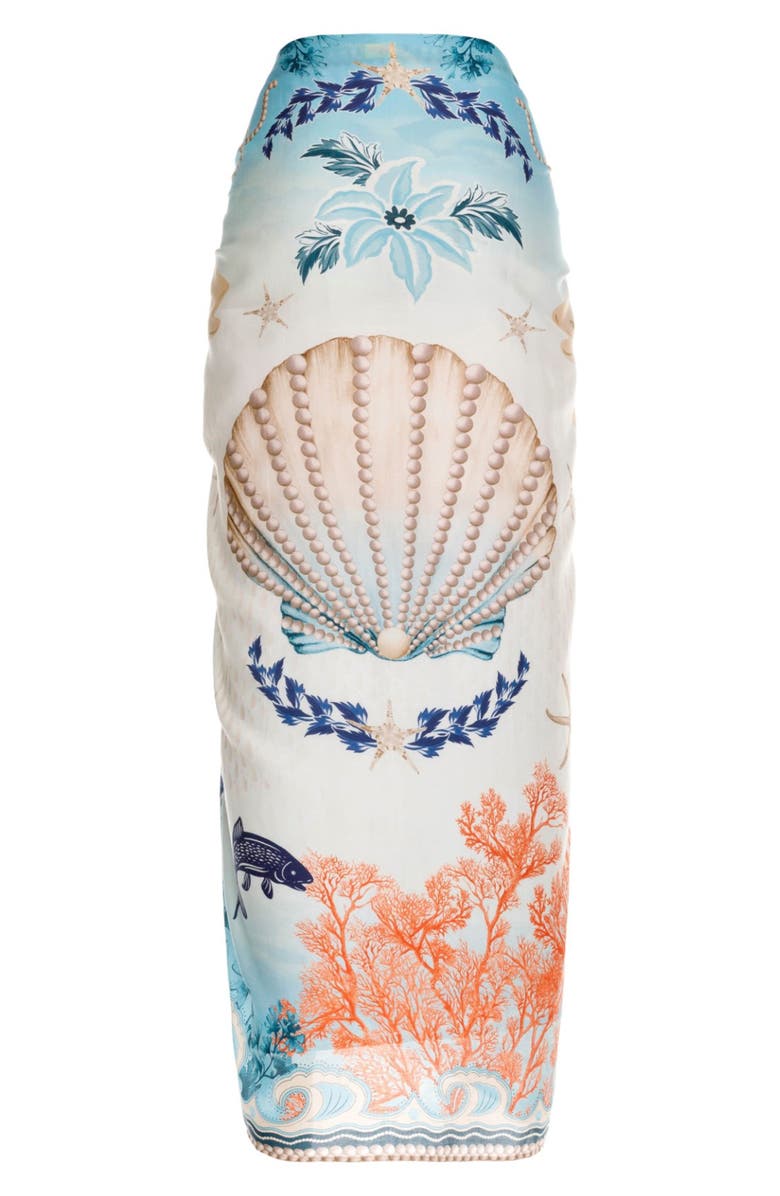 Agua Bendita Marine Sereia Cover-Up Pareo, Alternate, color, Blue