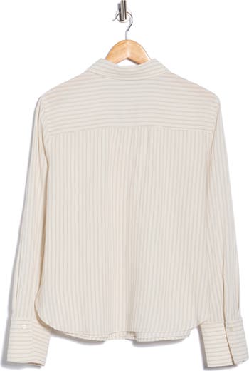 Print Button Front Blouse