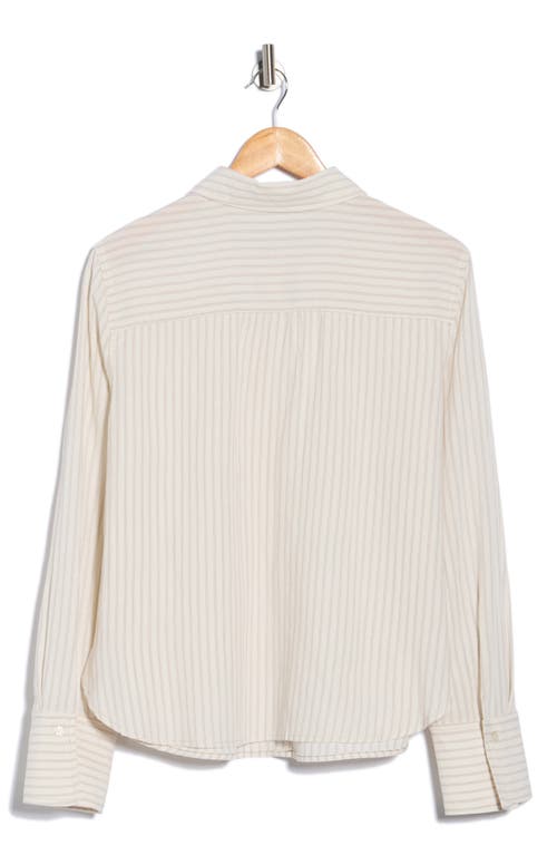 Max Studio Stripe Long Sleeve Button-up Shirt In Neutral