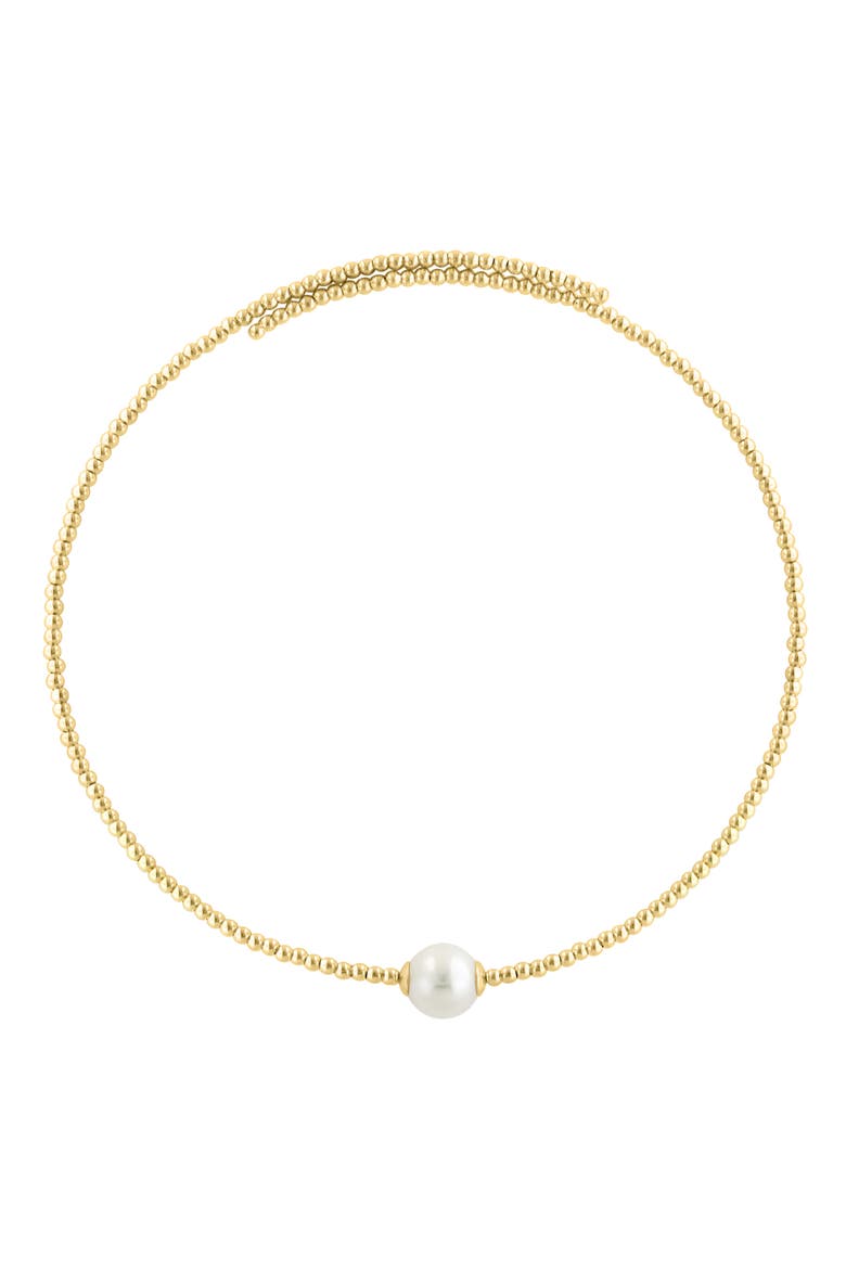 14K Yellow Gold Plated Freshwater Pearl Pendant Necklace, Main, color, WHITE