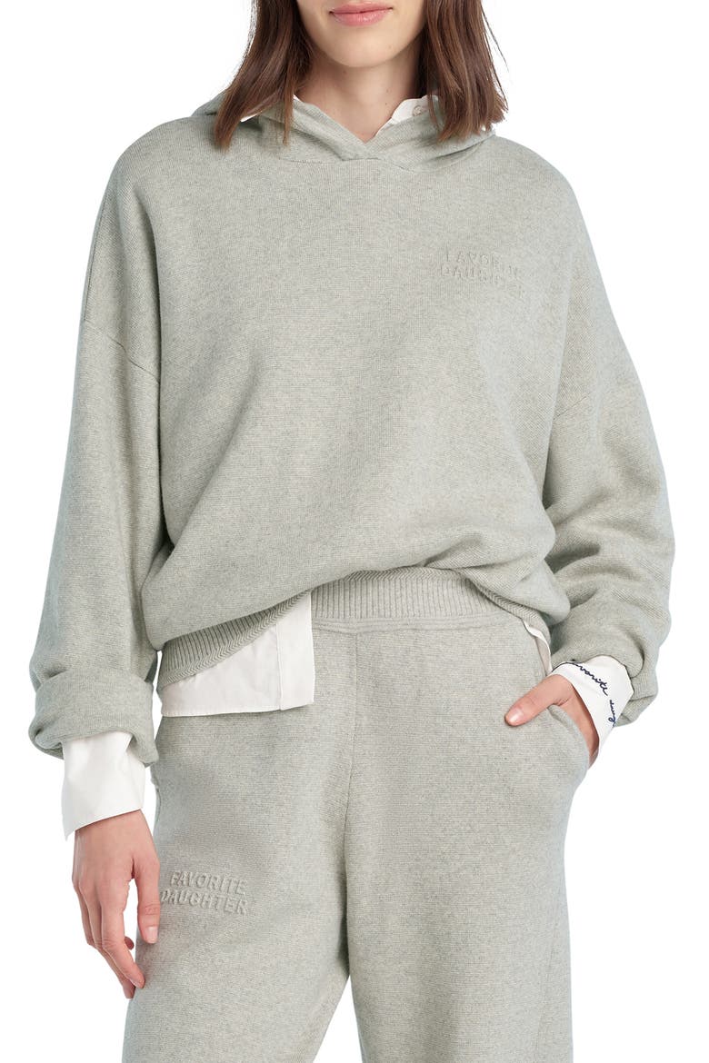 The Staying In Cotton & Cashmere Hoodie, Main, color, HEATHER GREY