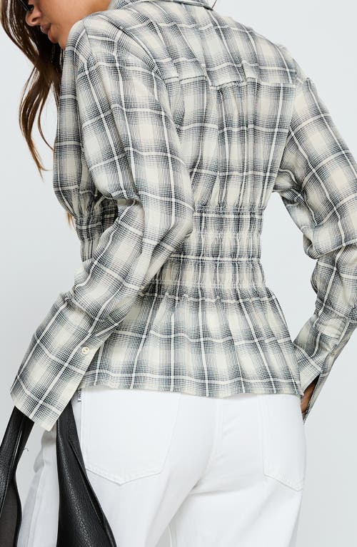 Princess Polly As You Are Check Button-up Shirt In Gray