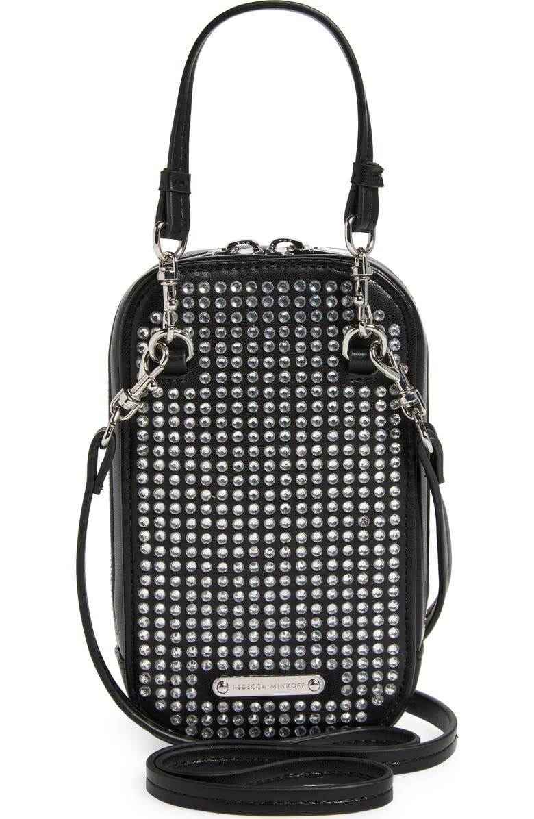 Rebecca Minkoff Crystal Stud Phone Crossbody Bag, Alternate, color,