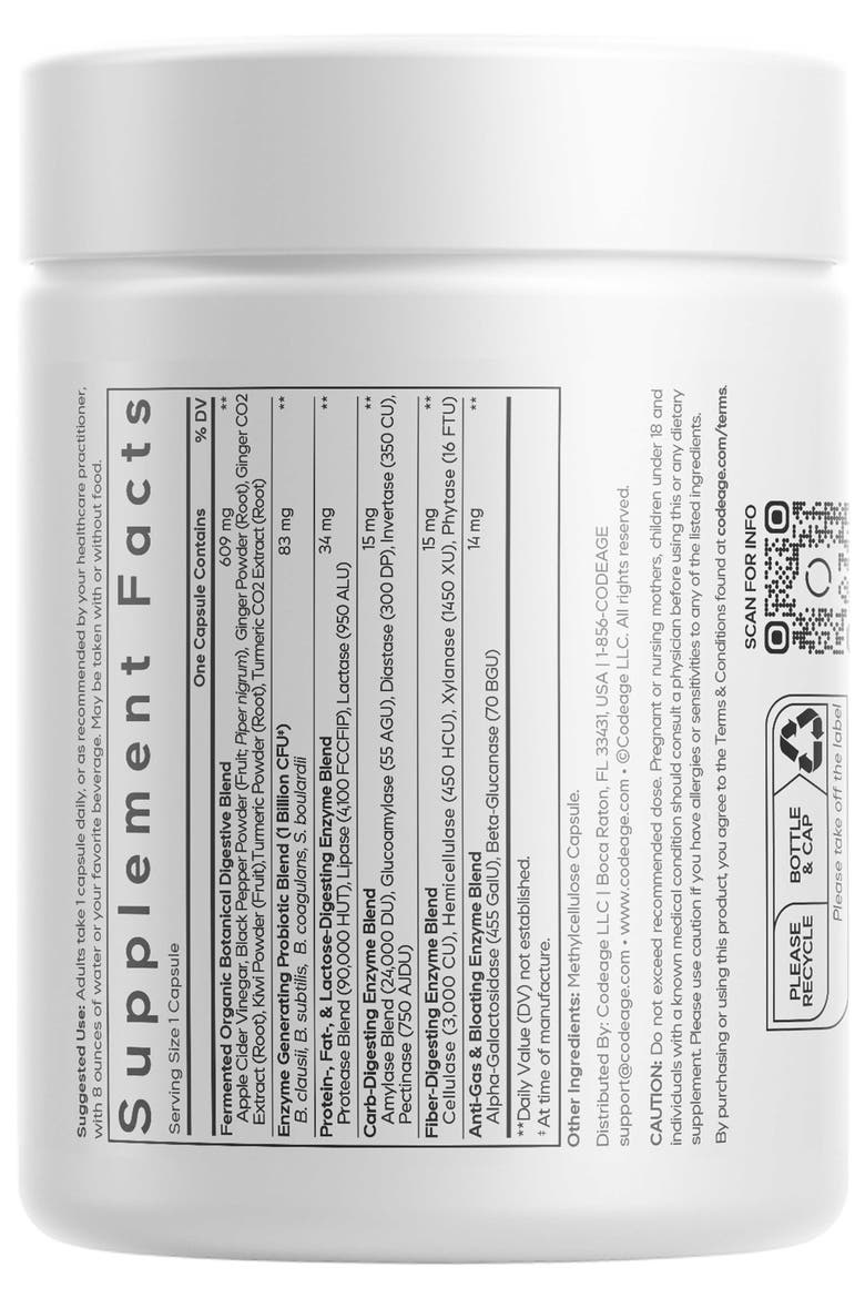 Fermented Digestive Enzymes Supplement, Alternate, color, White