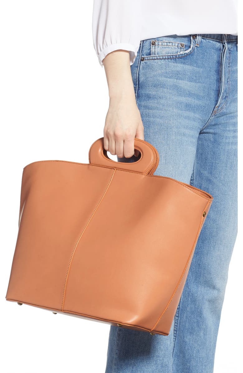 Malibu Skye Large Faux Leather Tote, Alternate, color,