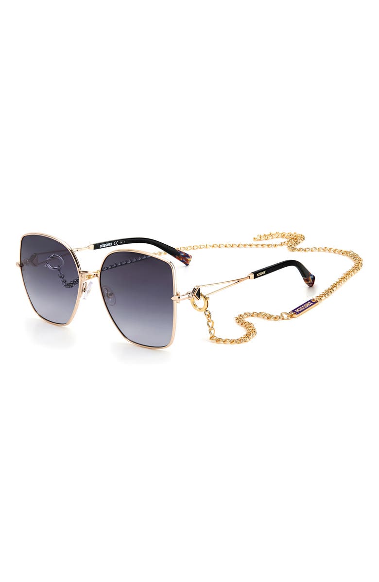Missoni 59mm Oversize Gradient Square Sunglasses, Alternate, color, Gold