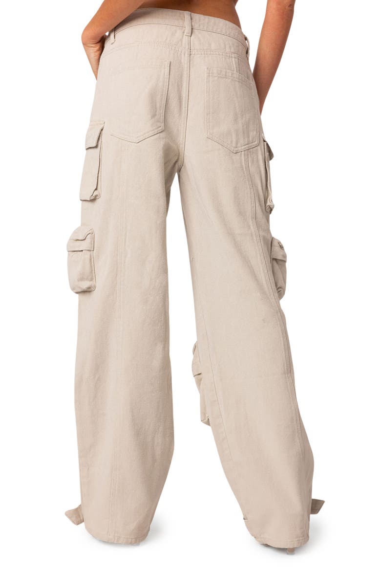 Oversize Boyfriend Cargo Jeans, Alternate, color, STONE