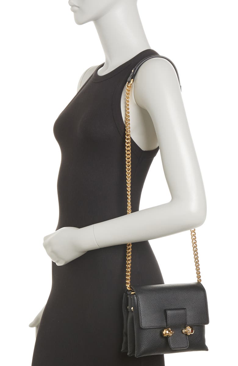 McQueen Twin Skull Chain Strap Crossbody Bag, Alternate, color,