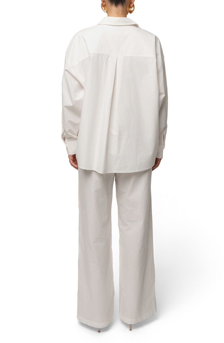 JLUXLABEL Leon Oversize Cotton Poplin Button-Up Shirt, Alternate, color, Ivory