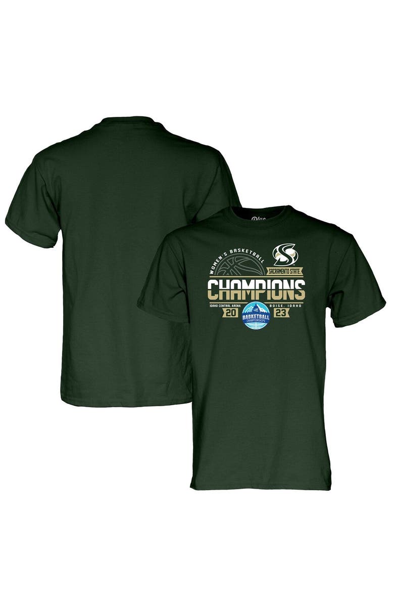 BLUE 84 Green Sacramento State Hornets 2023 Big Sky Women’s Basketball Conference Tournament Champions T-Shirt, Main, color, 