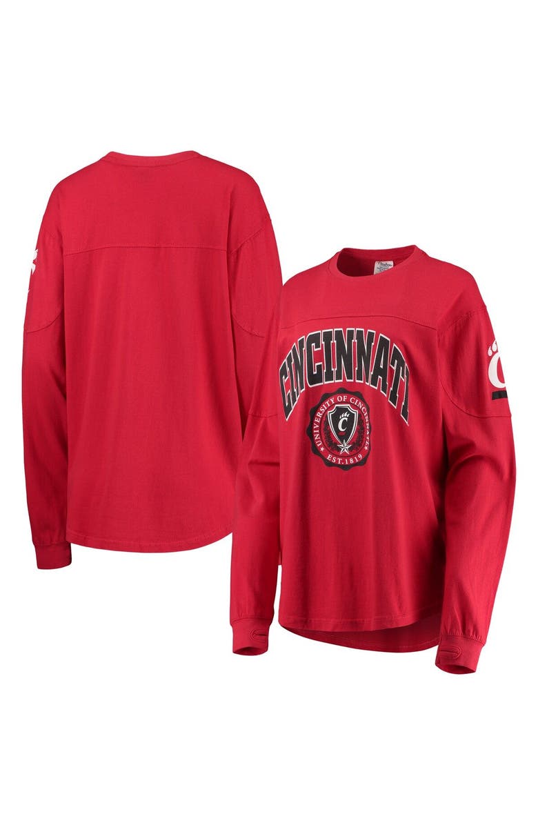 PRESSBOX Women's Pressbox Red Cincinnati Bearcats Edith Long Sleeve T-Shirt, Main, color, 