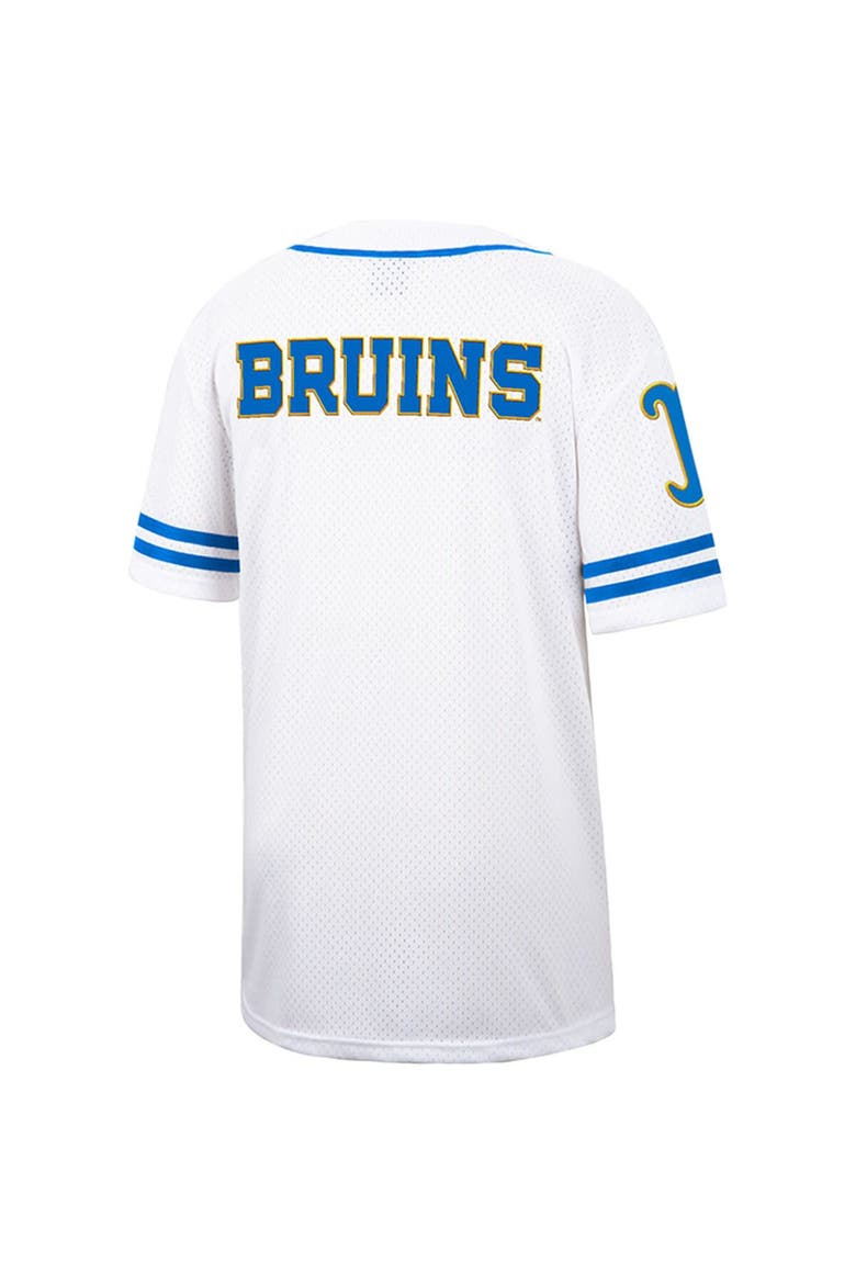 Men's Colosseum White UCLA Bruins Free Spirited Mesh Button-Up Baseball Jersey, Alternate, color, White