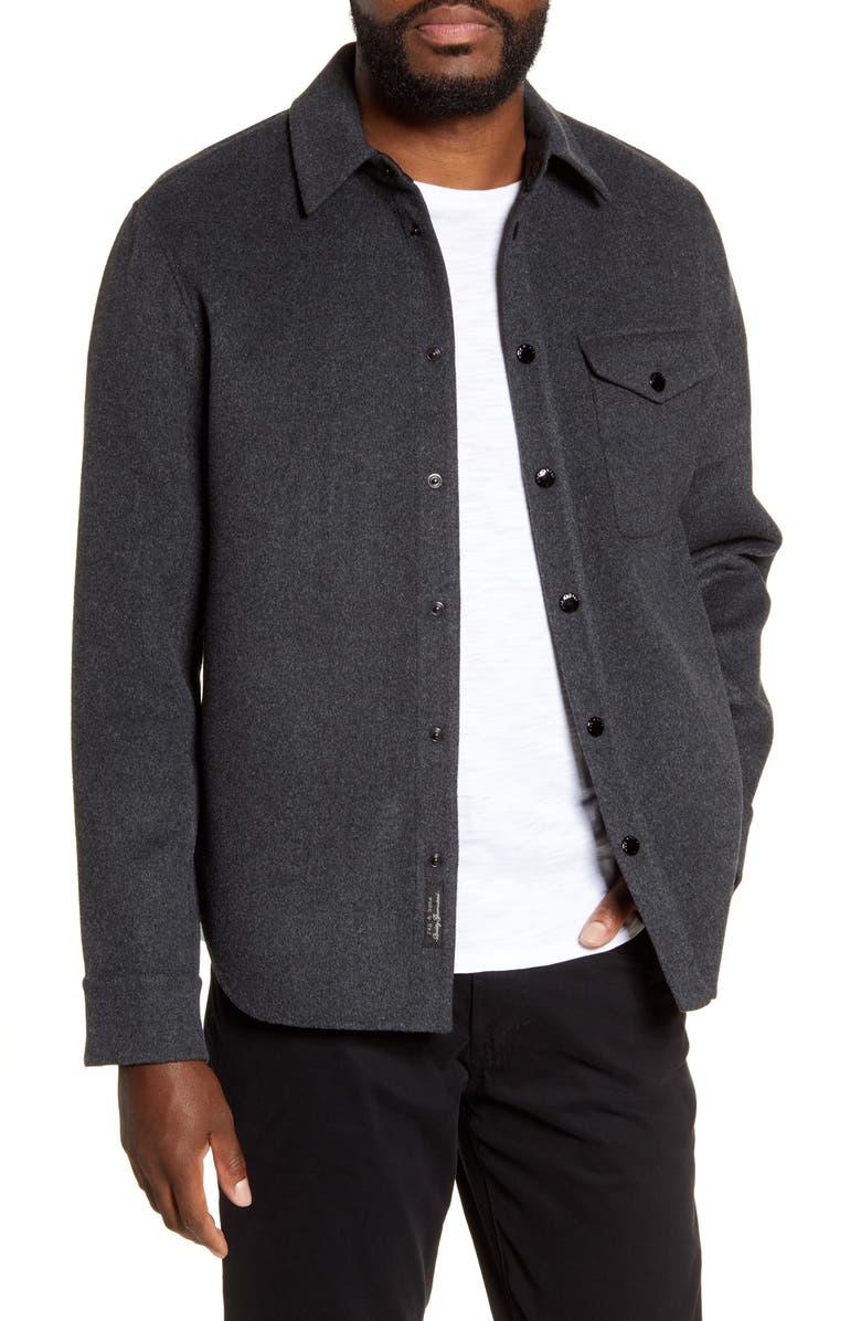 rag & bone Principle Snap-Up Wool Blend Shirt Jacket, Main, color, 