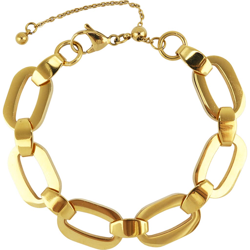 Rebl Gender Inclusive Blacke Chain Bracelet In Gold