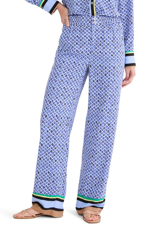 NIC+ZOE Lenox Mosaic Print Wide Leg Pants (Regular & Petite)