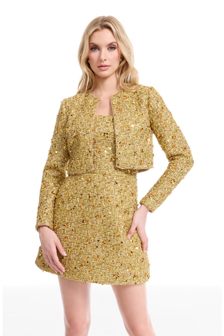 Andra Sequin Embellished Jacket, Alternate, color, GOLD MULTI