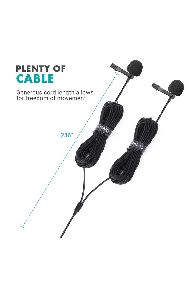 uLav-L-Duo Digital Dual iPhone 15/16 Lavalier Omnidirectional Clip on Microphone, Alternate, color, Black