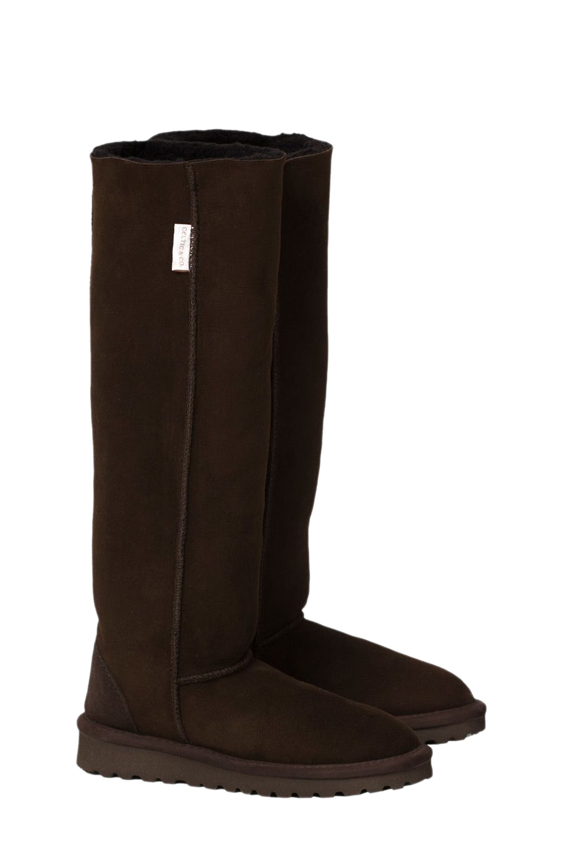 Celtic & Co. Celt Shearling Knee Boot, Main, color, Mocca