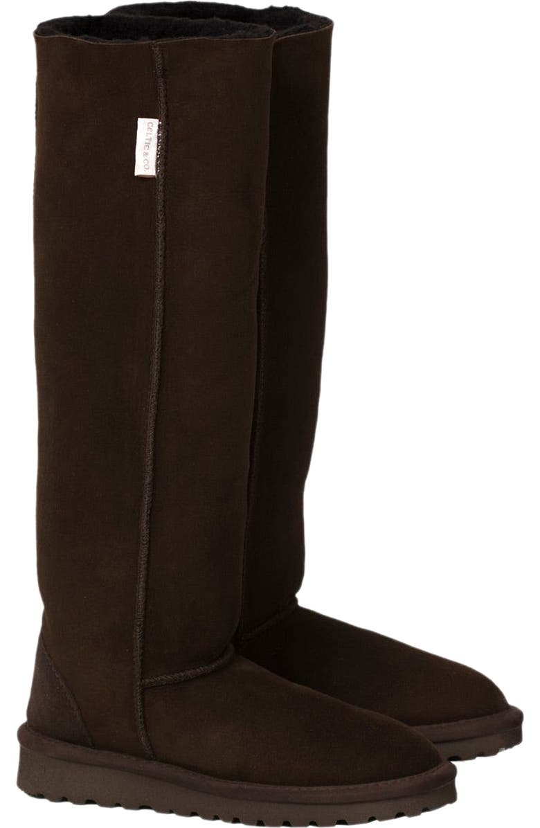 Celtic & Co. Celt Shearling Knee Boot, Main, color, Mocca