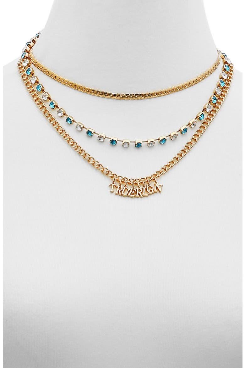 Crystal Layered Chain Necklace, Alternate, color, GOLD TONE