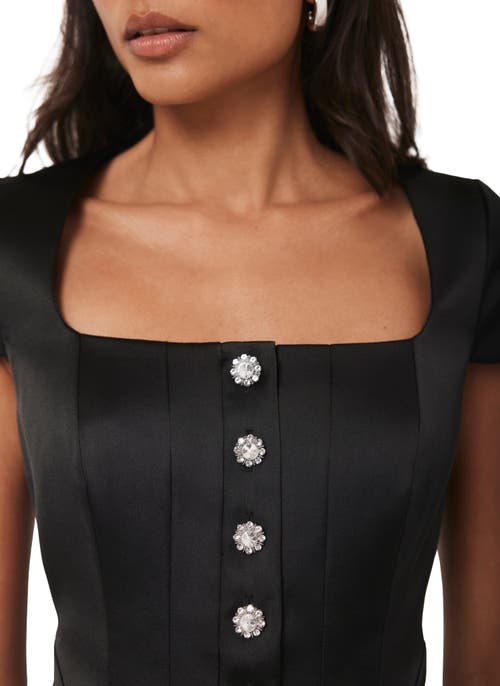 Mint Velvet Satin Midi Dress In Black