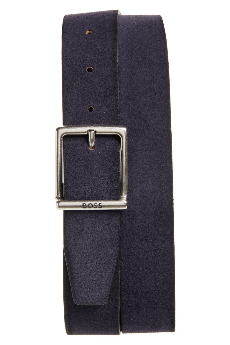 Rudy Leather Belt, Main, color, DK BU