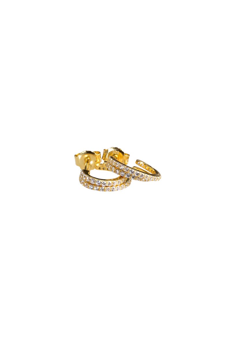 NATIVE GEM Evil Twin Double Huggie Hoop Earrings, Alternate, color, Gold