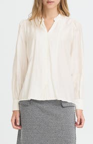 ICHI Ihjula Long Sleeve Button-Up Knit Top