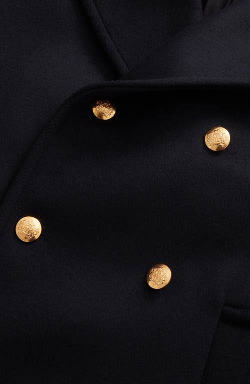 Blk Dnm 73 Double Breasted Wool Blend Peacoat