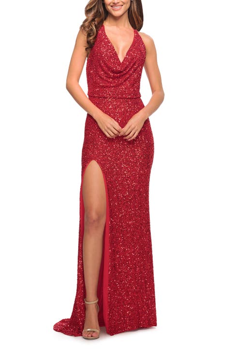 Sequin Long Dress in Chic Design with Low Back