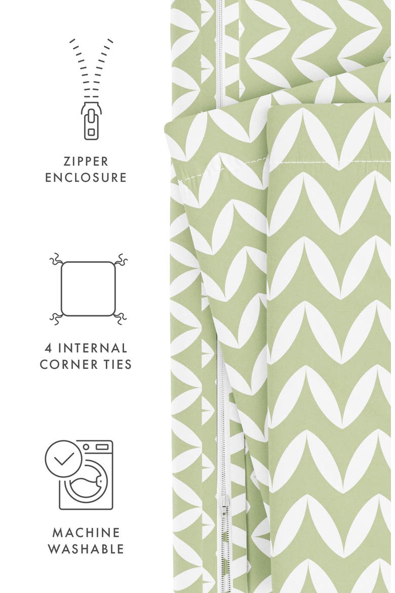 IENJOY HOME Premium Ultra Soft 3-Piece Puffed Chevron Print Duvet Cover Set, Alternate, color, SAGE