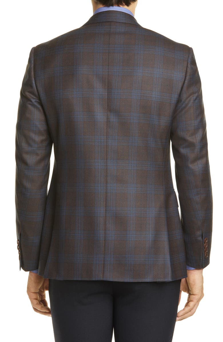 Canali Sienna Soft Classic Fit Plaid Silk & Wool Sport Coat, Alternate, color,
