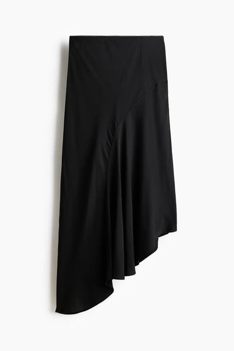 Asymmetric Satin Skirt