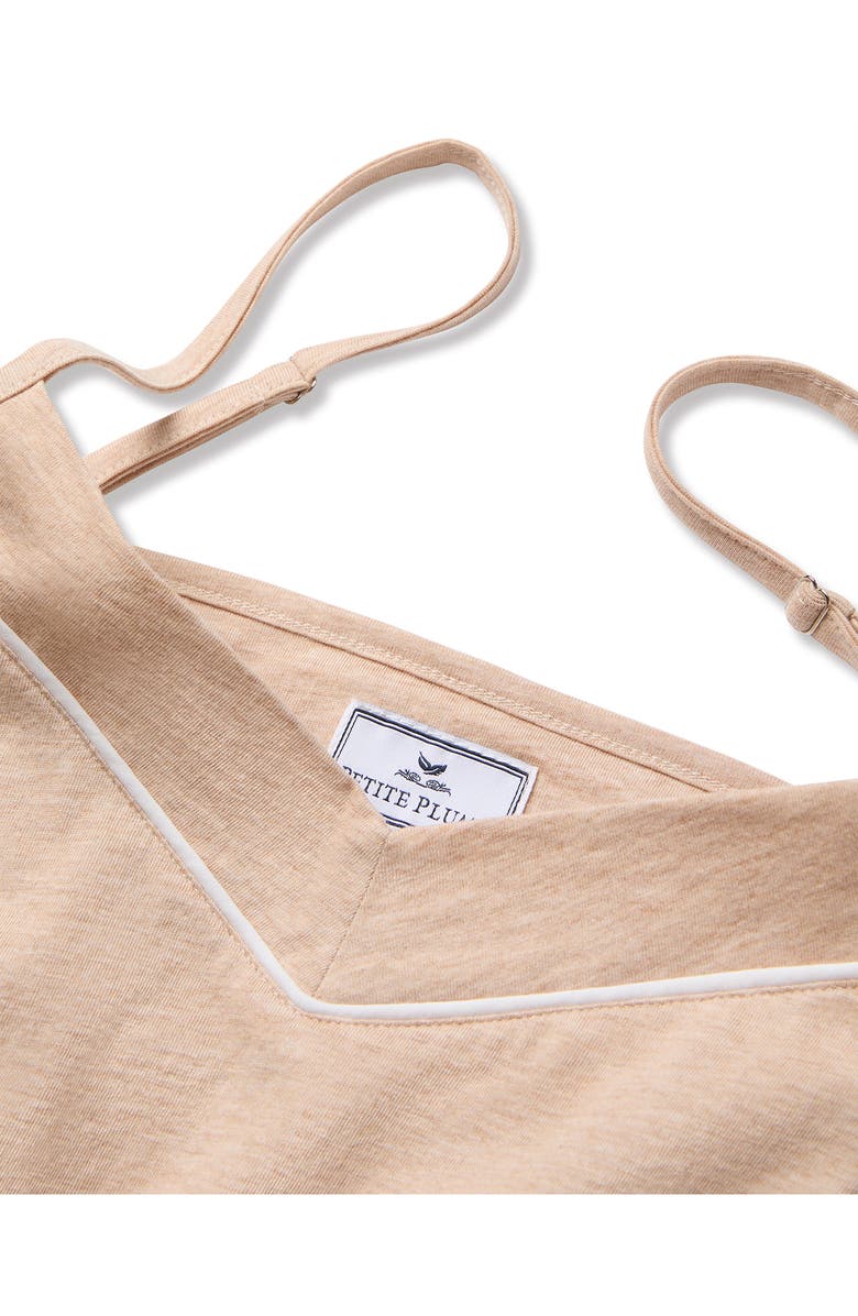 Petite Plume Sylvie Luxe Pima Cotton Short Pajamas, Alternate, color, Beige