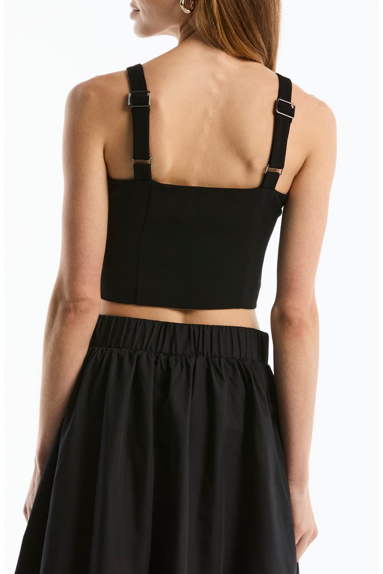 Bow Detail Bustier Top, Alternate, color, BLACK