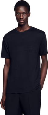 SANDRO Certified linen T-shirt
