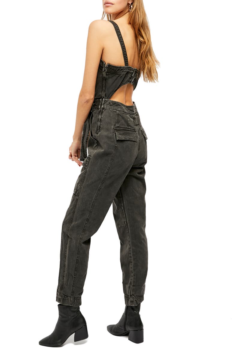 Go West Utility Jumpsuit, Alternate, color, WASHED BLACK