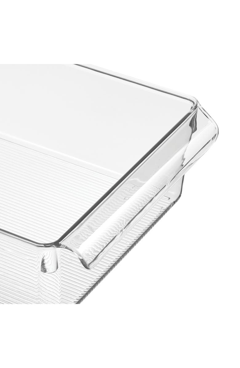 mDesign miDesign Fridge Storage Bin with Handle - Fridge Tray for Cheeses and Snacks - Set of 4 - Clear, Alternate, color, Clear