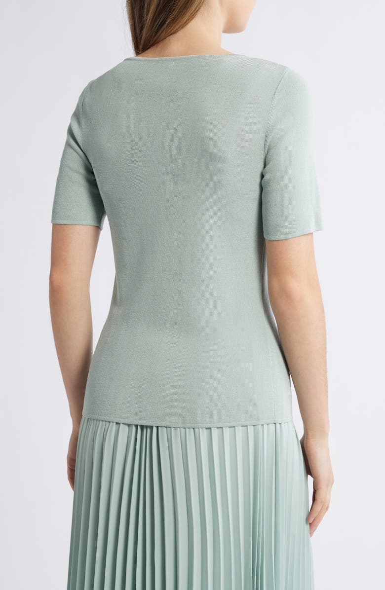 Anne Klein Scoop Neck Short Sleeve Sweater, Alternate, color, 