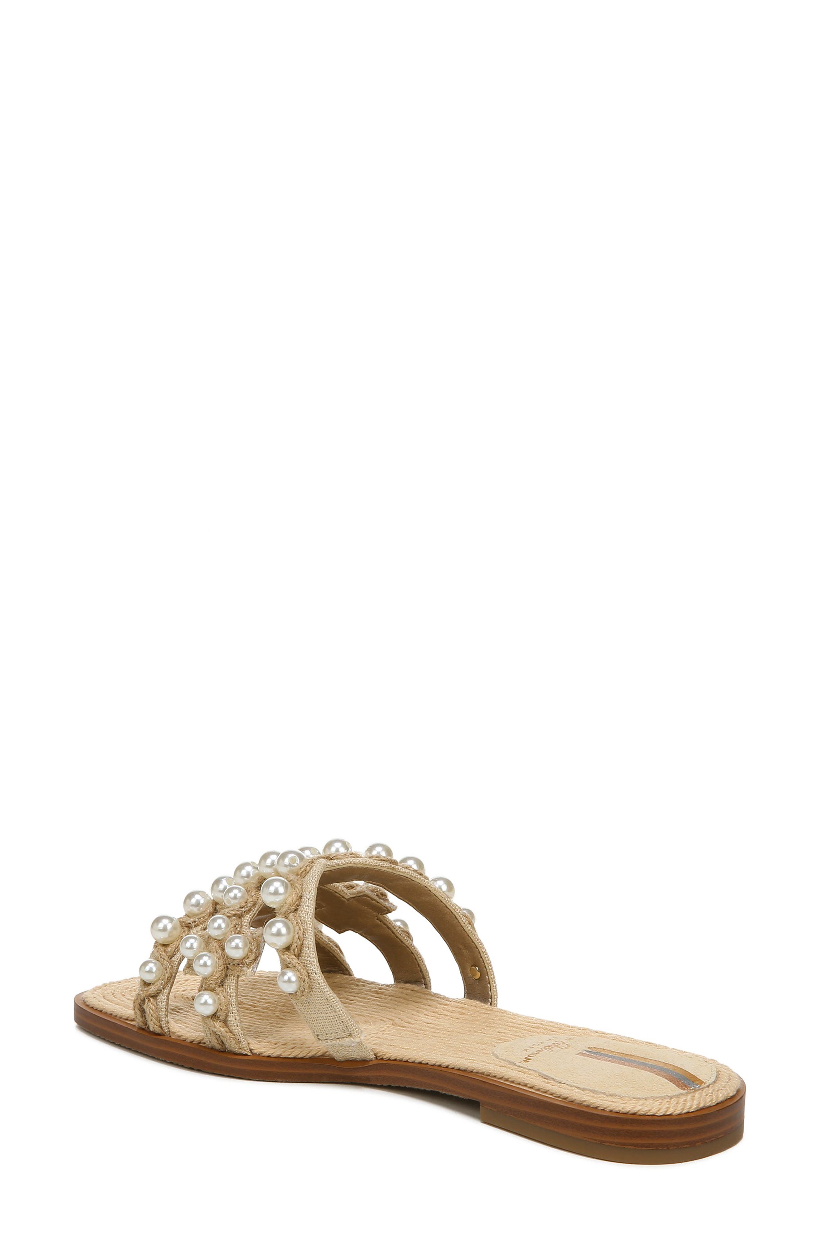 Sam Edelman Bay Imitation Pearl Cutout Slide Sandal, Alternate, color, 