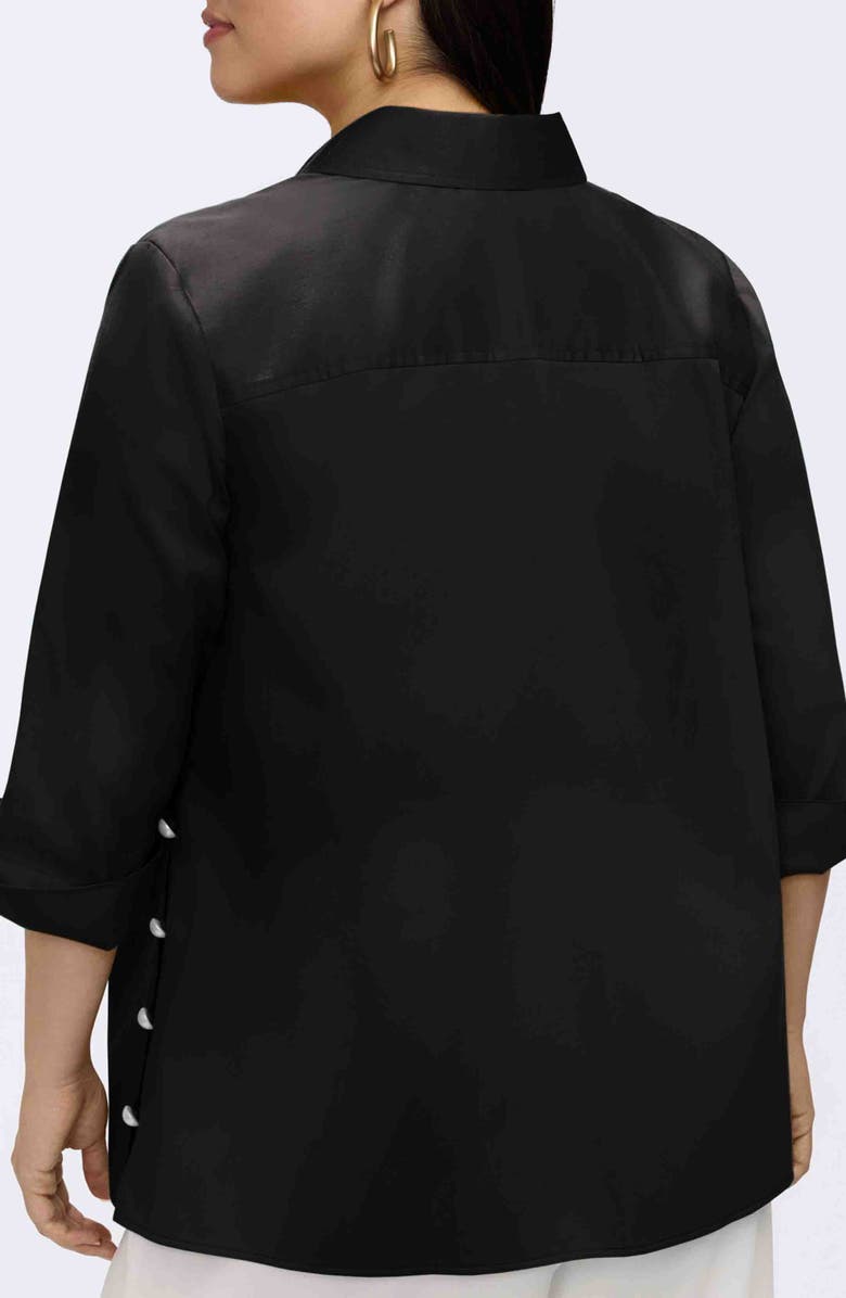 Foxcroft Beatrice Side Button Shirt, Alternate, color, Black