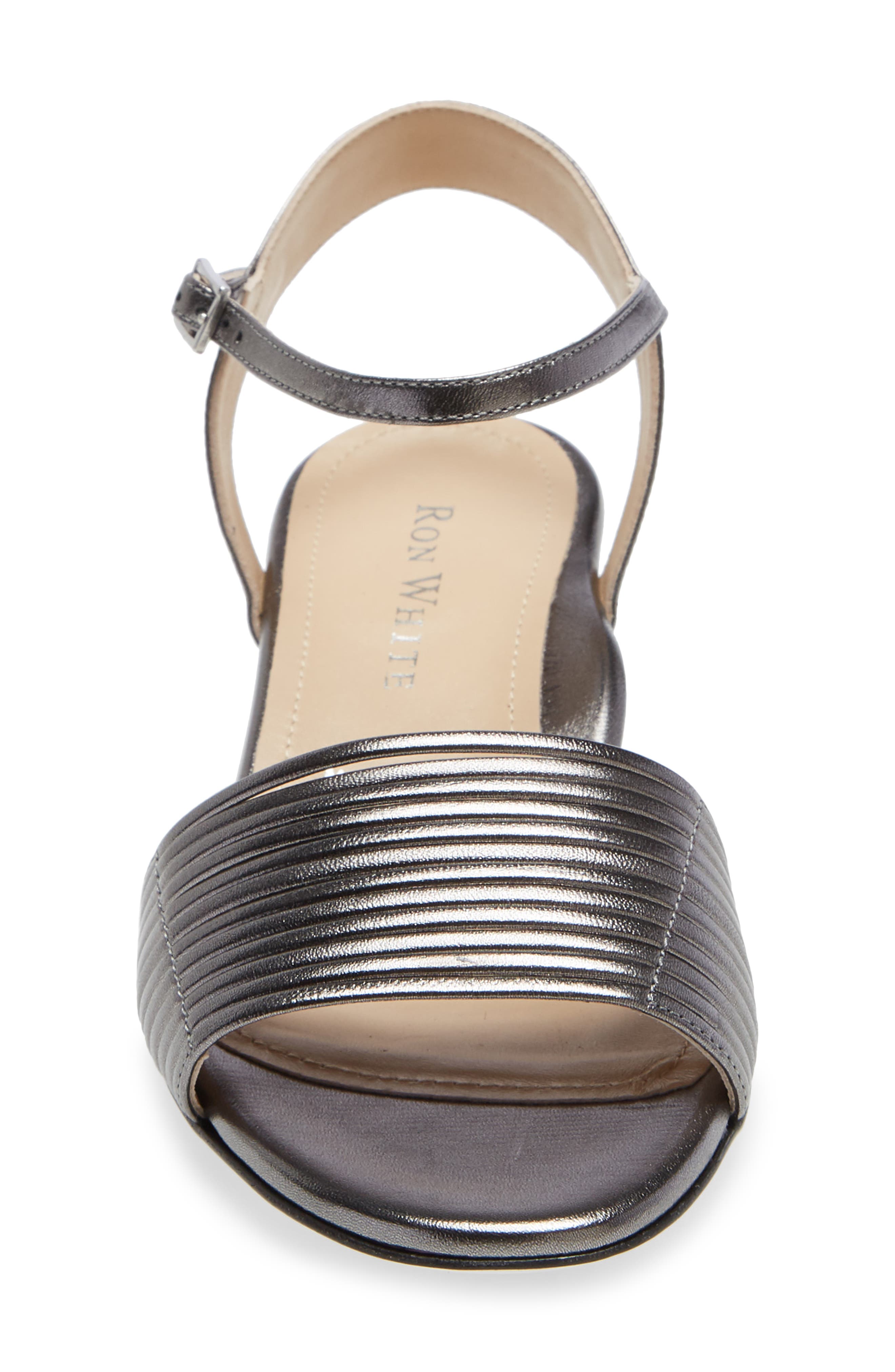 Ron White Evelyn Metallic Leather Sandal, Alternate, color, 