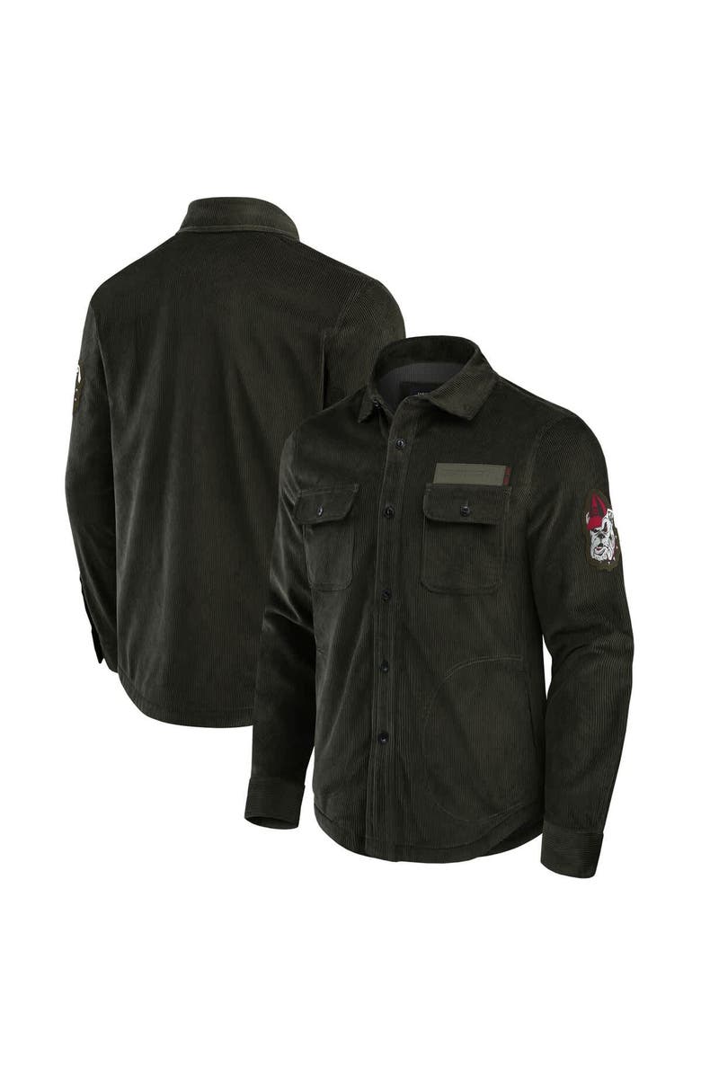 Darius Rucker Collection by Fanatics Men's Darius Rucker Collection by Fanatics Olive Georgia Bulldogs Corduroy Full-Button Shacket, Main, color, Olive