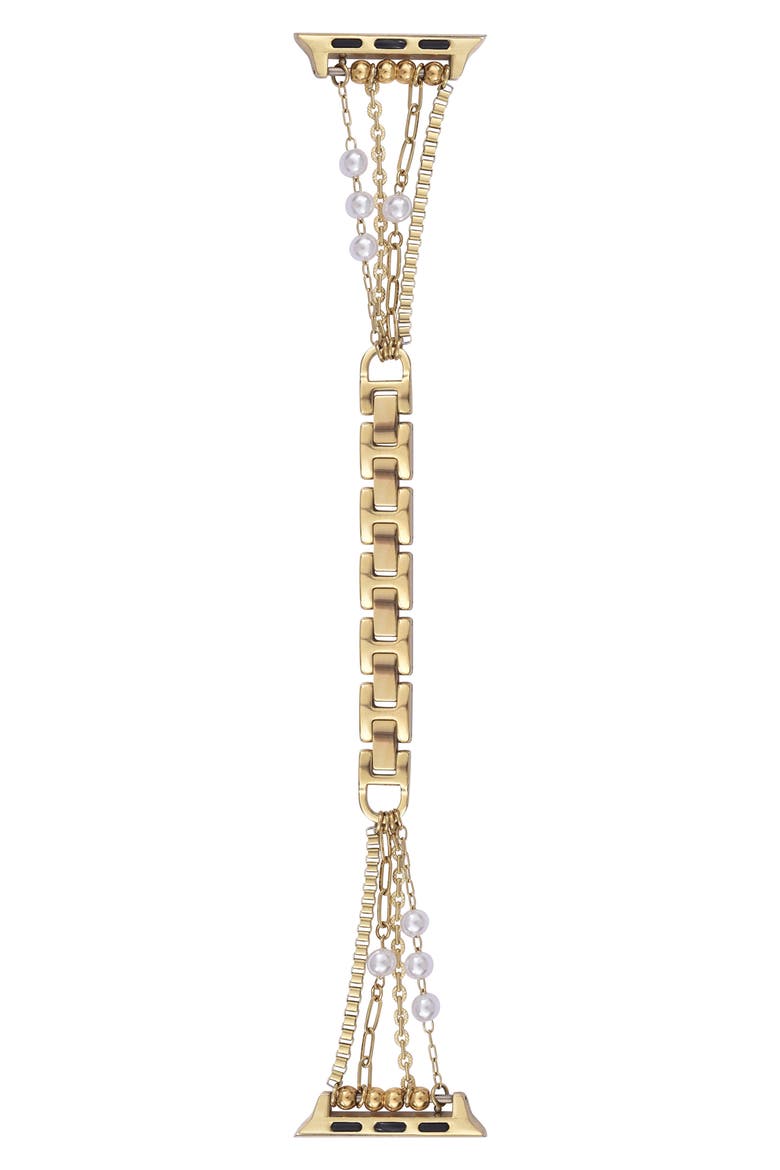 Cape Stainless Steel Apple Watch® Watchband, Main, color, GOLD