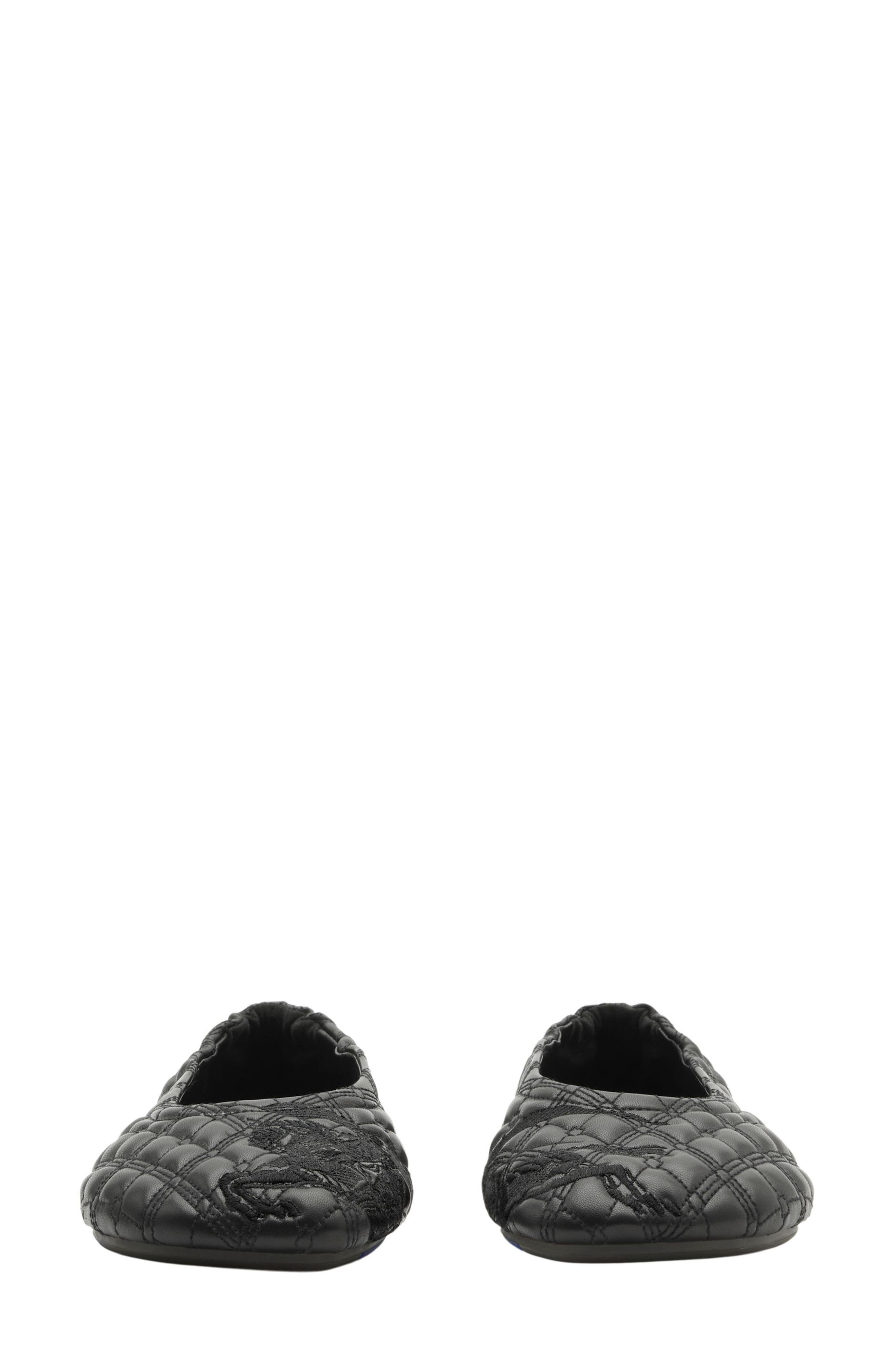 Burberry Sadler Embroidered Ballerina Flats, Alternate, color, 