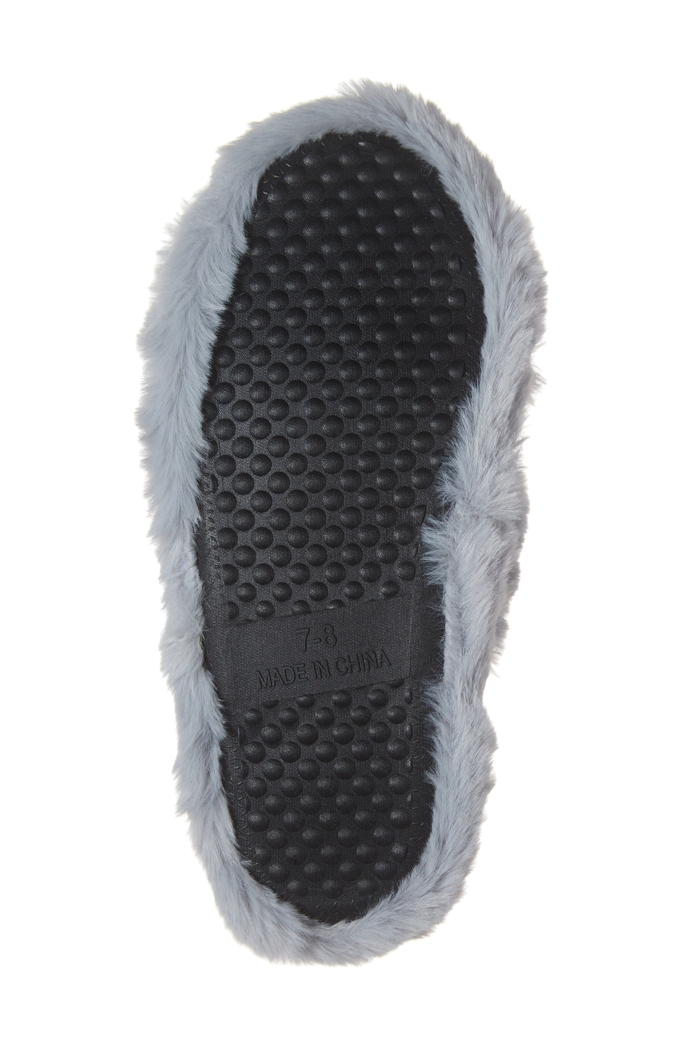 Giaa Faux Fur Slipper, Alternate, color, CHARCOAL FAUX FUR