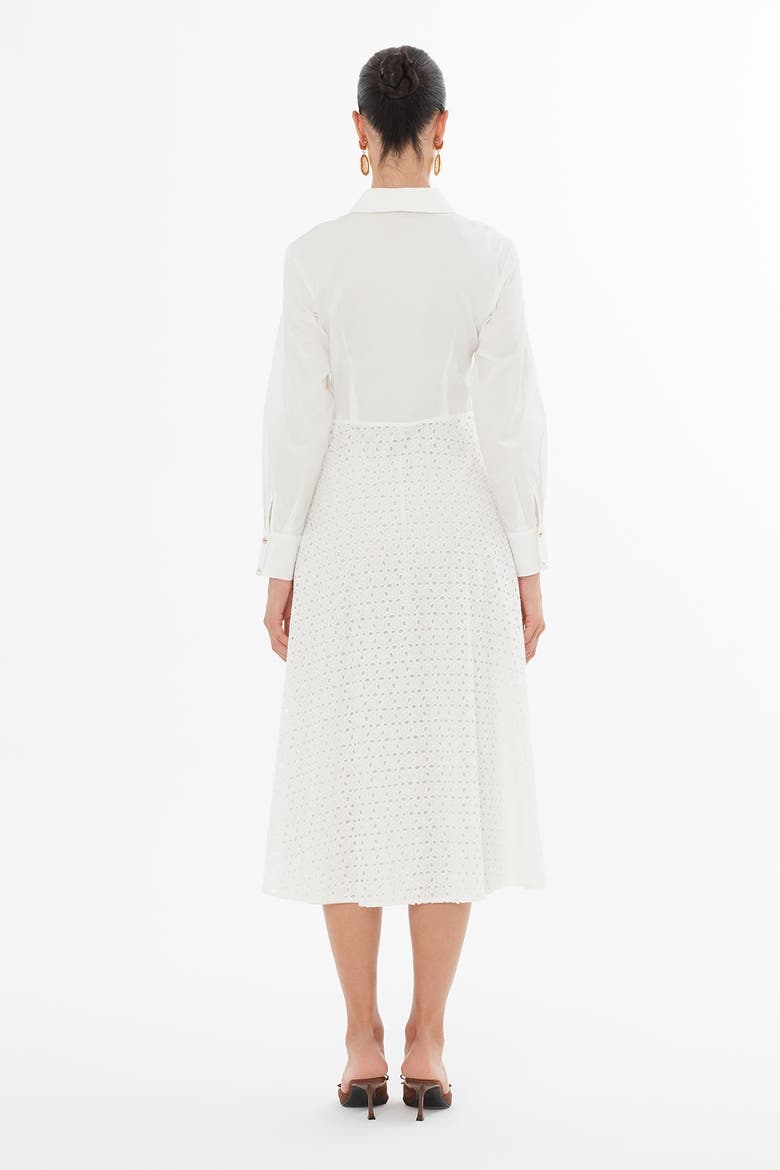 Ecru Collared Maxi Dress, Alternate, color, Ivory